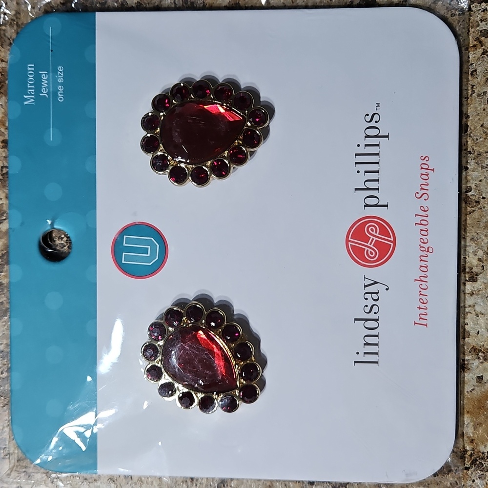 Lindsay Phillips Maroon Jewel Interchangeable Shoe Snap
